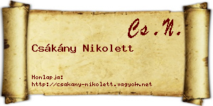 Csákány Nikolett névjegykártya