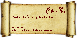 Csákány Nikolett névjegykártya