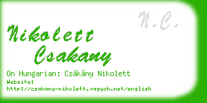 nikolett csakany business card